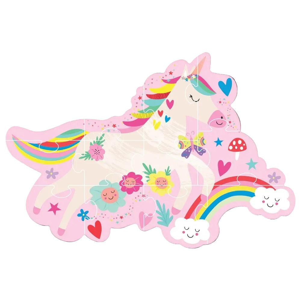 Casse-tête 12 morceaux licorne arc-en-ciel Floss &amp; Rock Mlle et Coco