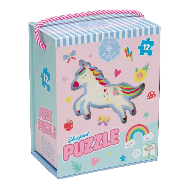 Casse-tête 12 morceaux licorne arc-en-ciel Floss &amp; Rock Mlle et Coco