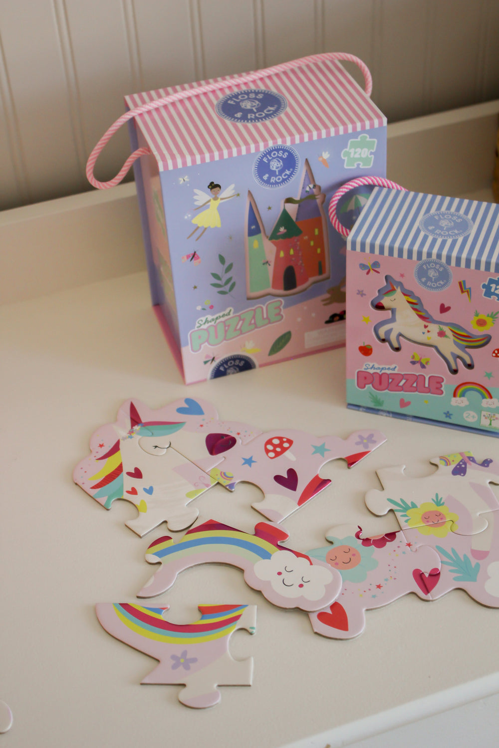 Casse-tête 12 morceaux licorne arc-en-ciel Floss & Rock Mlle et Coco