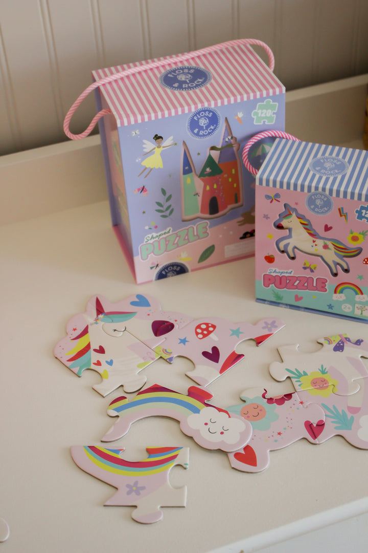 Casse-tête 12 morceaux licorne arc-en-ciel Floss &amp; Rock Mlle et Coco