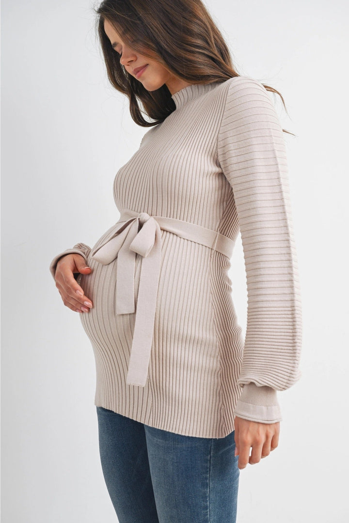 pull crème maternité ceinture Hello Miz Mlle et Coco