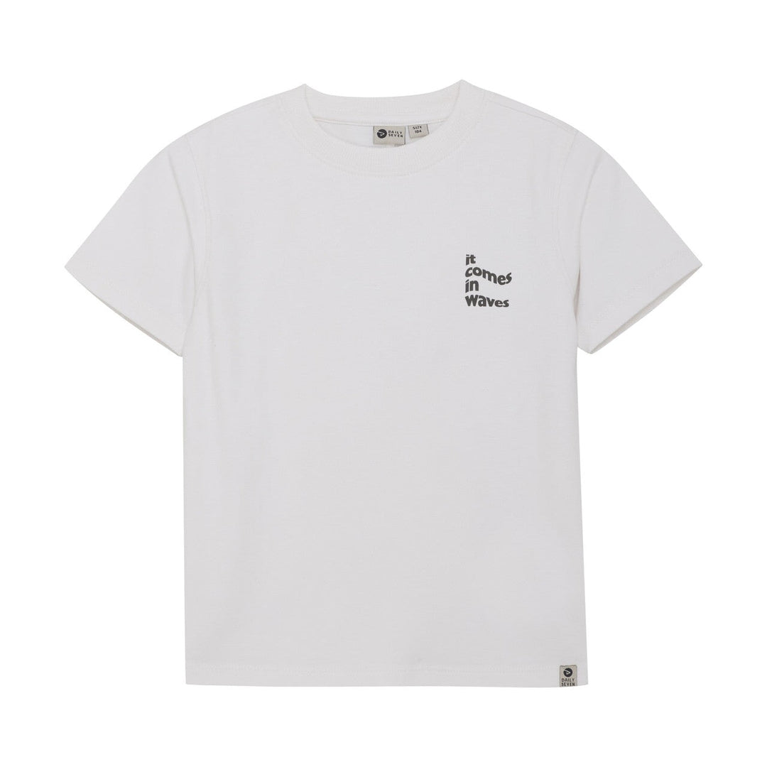 Chandail à manches courtes blanc It comes in waves DailySeven Mlle et Coco