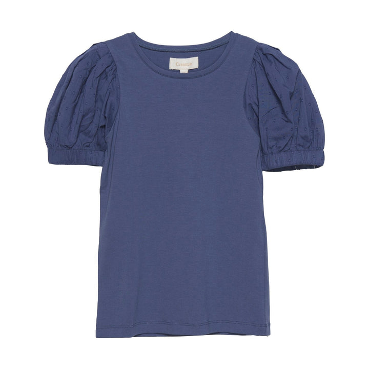 chandail manches courtes bleu épaulettes vêtement enfant Creamie