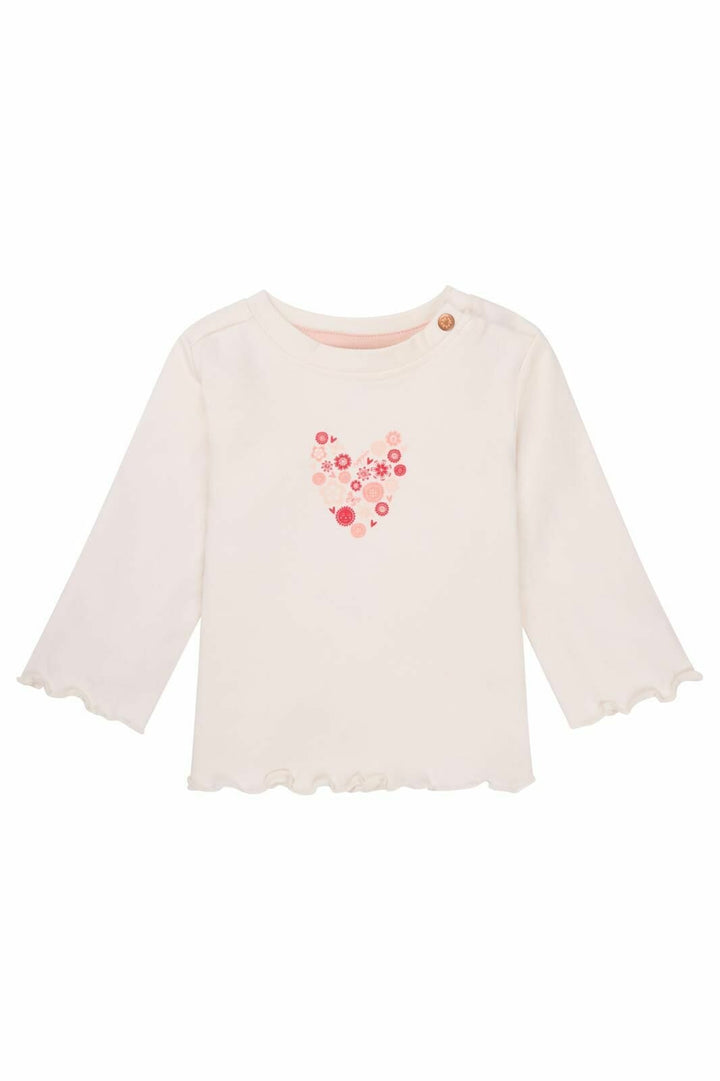 chandail manches longues blanc coeur en fleur Noppies Marlow
