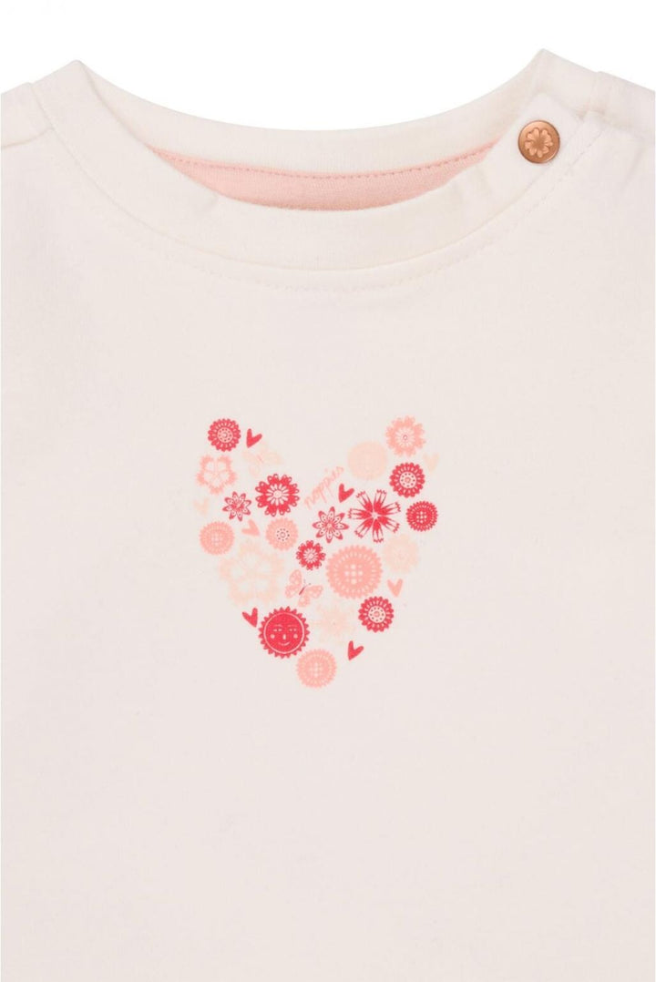chandail manches longues blanc coeur en fleur Noppies Marlow
