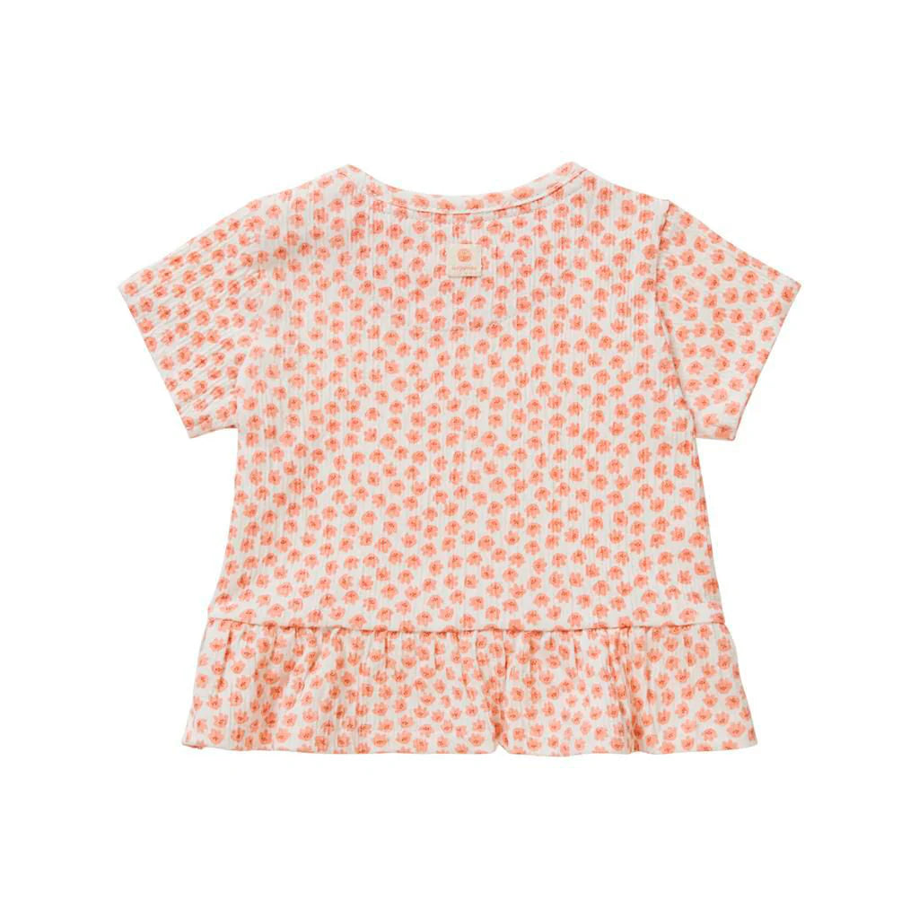t-shirt floral corail jupette Noppies Mlle et Coco 