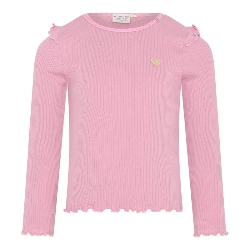 Chandail manches longues côtelé Rose lilas Minymo Mlle et Coco