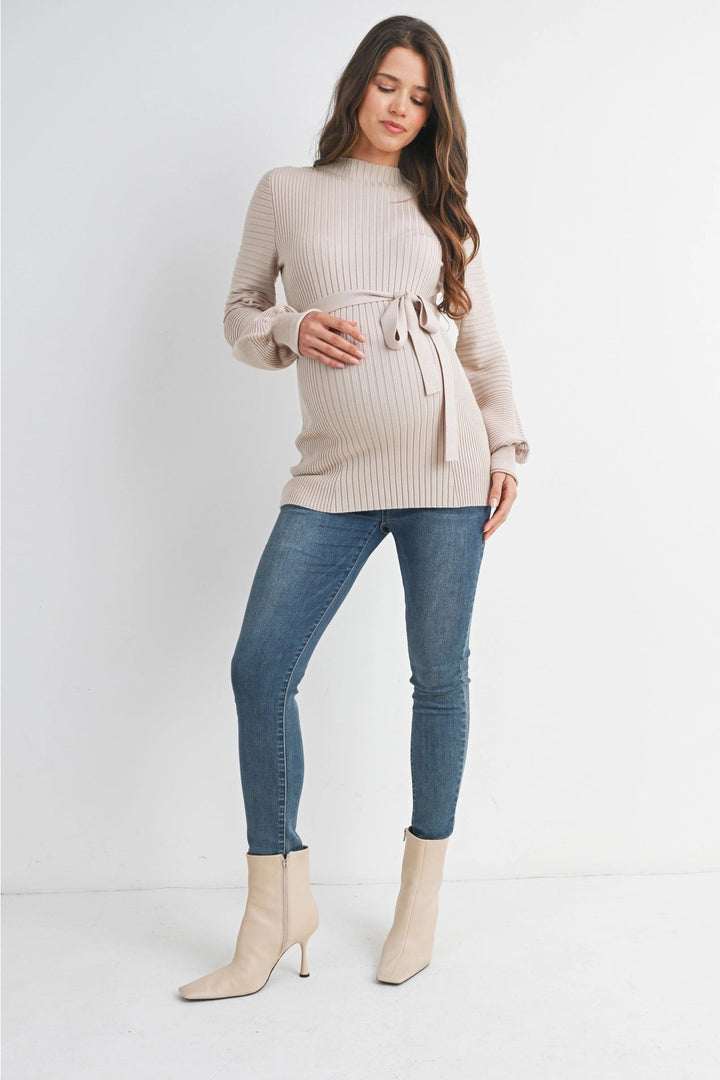 pull crème maternité ceinture Hello Miz Mlle et Coco