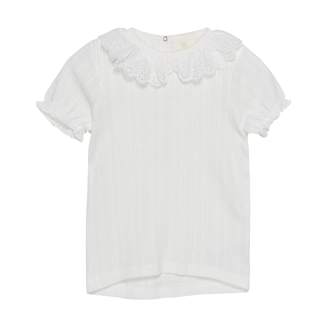 Chandail - Blanc avec dentelle au collet - En Fant Vêtements (échantillons) En Fant 