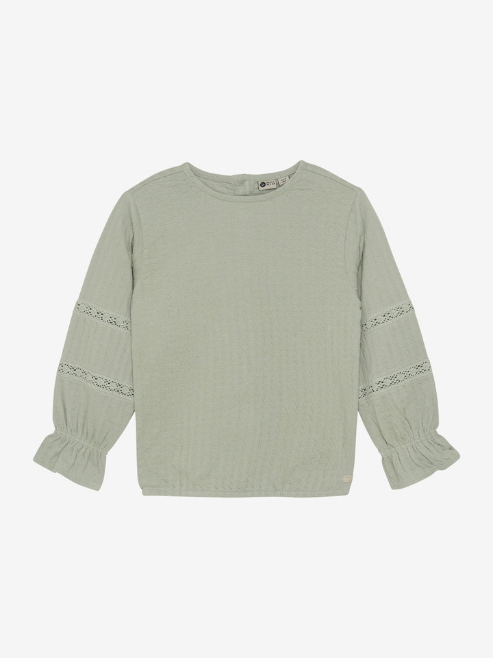 Chandail manches longues en dentelle vert menthe Daily Seven Mlle et Coco