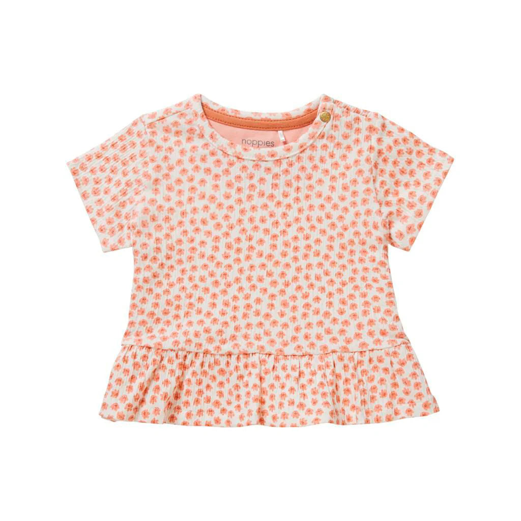 t-shirt floral corail jupette Noppies Mlle et Coco 