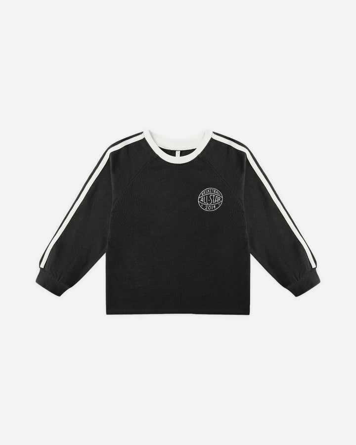 T-shirt à manches longues en jersey noir Rylee + Cru Mlle et Coco