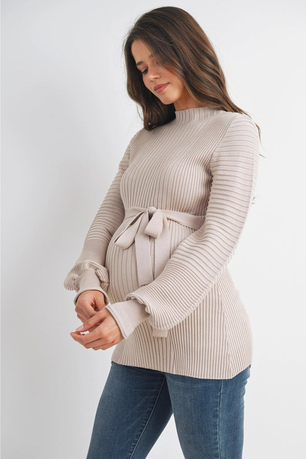pull crème maternité ceinture Hello Miz Mlle et Coco