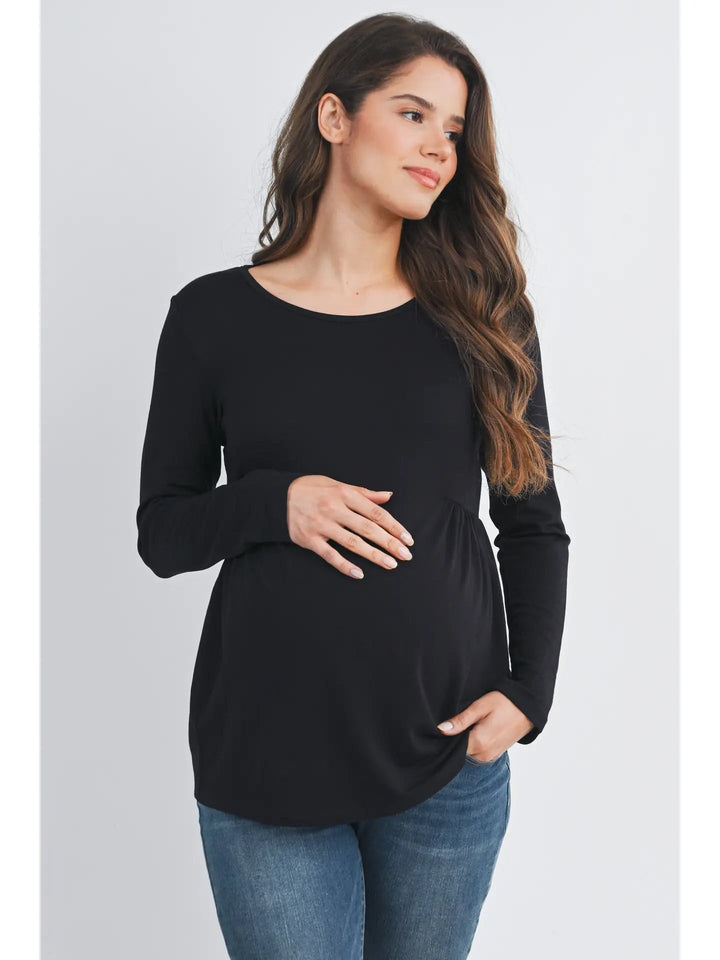 chandail manches longues noir maternité Hello Miz Mlle et Coco