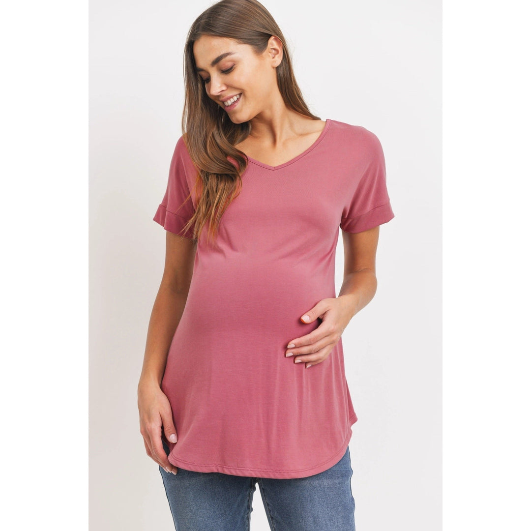 chandail manches courtes rose sorbet maternité hello miz