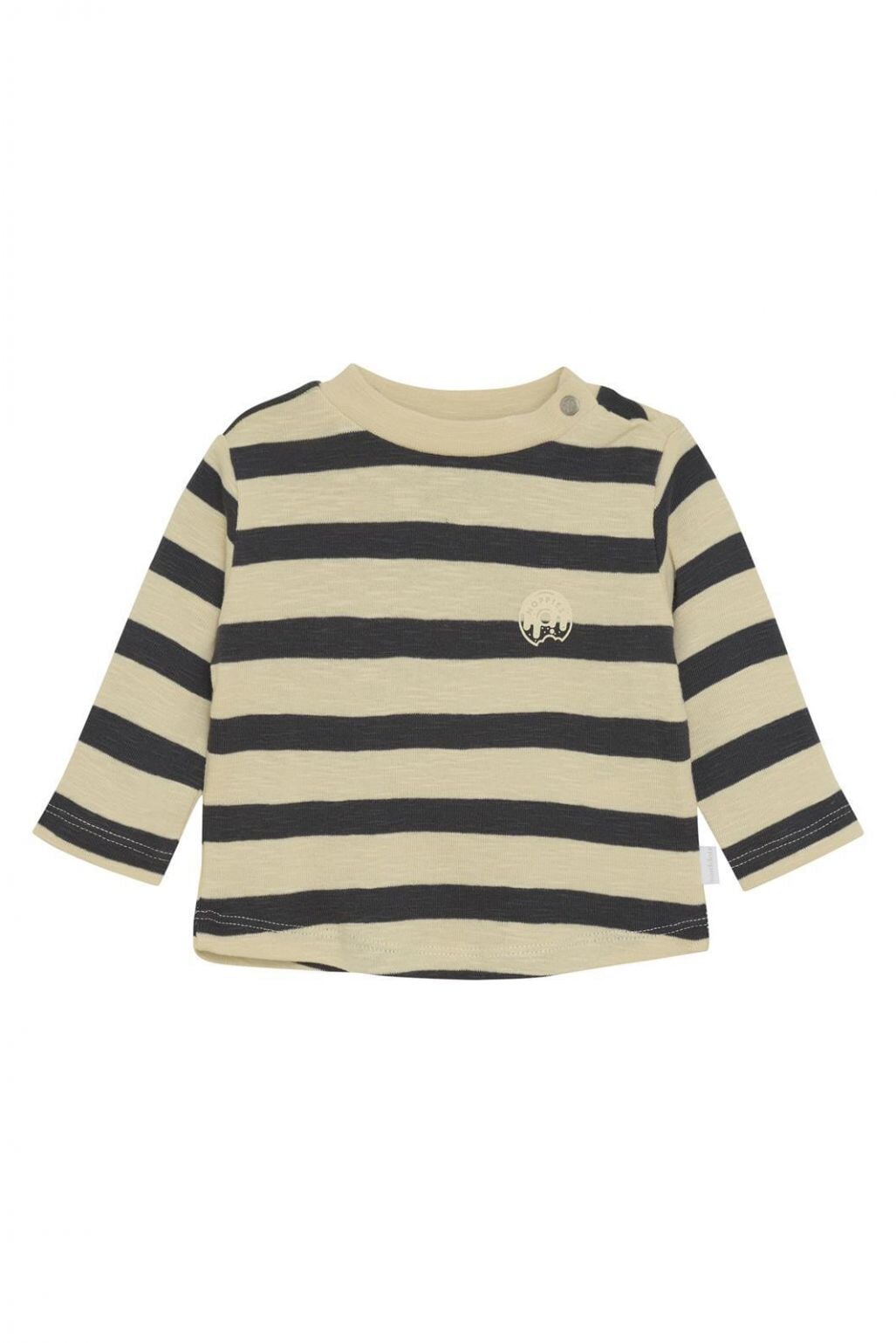 Chandail manche longue rayé Safa beige et charcoal Noppies Mlle et Coco