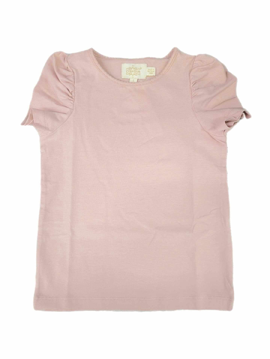 chandail manches courtes rose cendré creamie vêtement enfant