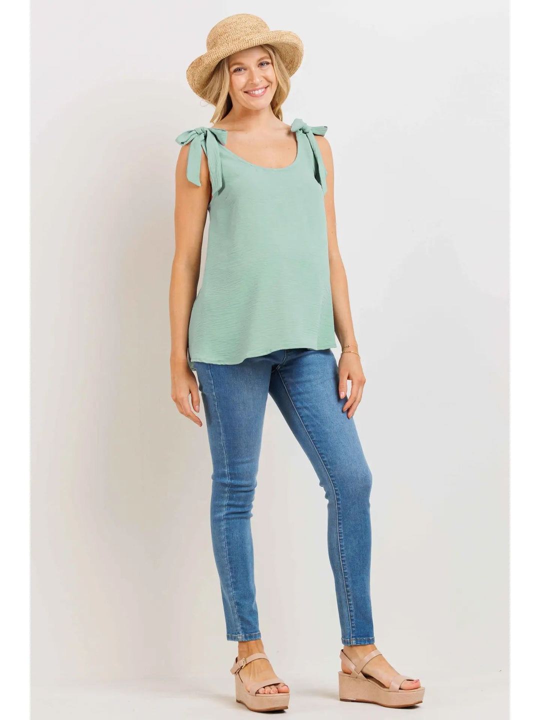 Camisole maternité boucles décoratives  - Sauge - Hello Miz