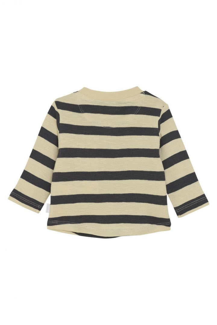 Chandail manche longue rayé Safa beige et charcoal Noppies Mlle et Coco