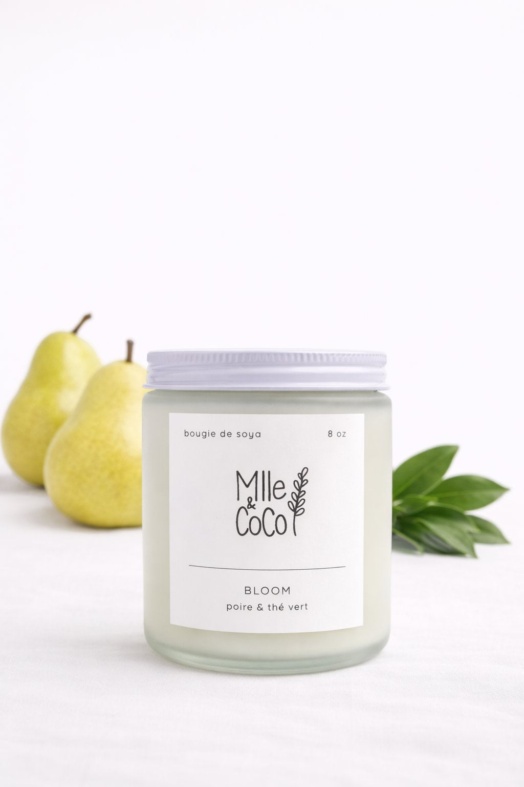 chandelle soya bloom poire the vert Mlle et Coco
