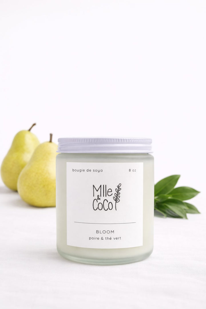 chandelle soya bloom poire the vert Mlle et Coco