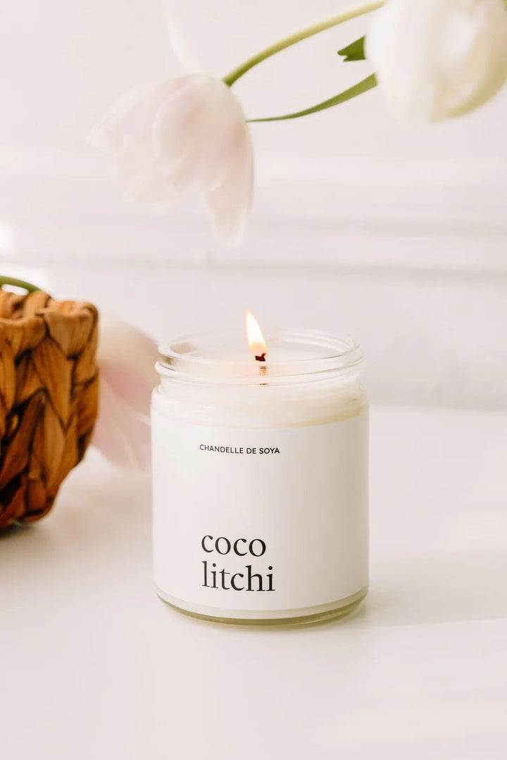Chandelle de soya coco litchi marée chandelle Mlle et Coco
