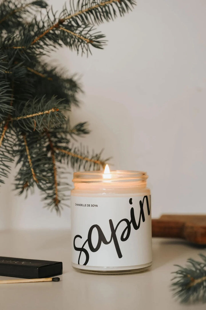 Chandelle de soya (mèche de coton) Sapin, 270 ml Marée chandelles Mlle et Coco