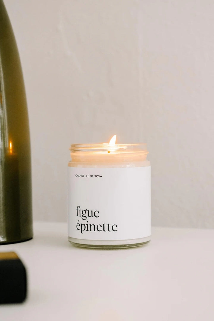 Chandelle de soya - Figue épinette 270 ml - Marée chandelles Produits maison Marée chandelles 