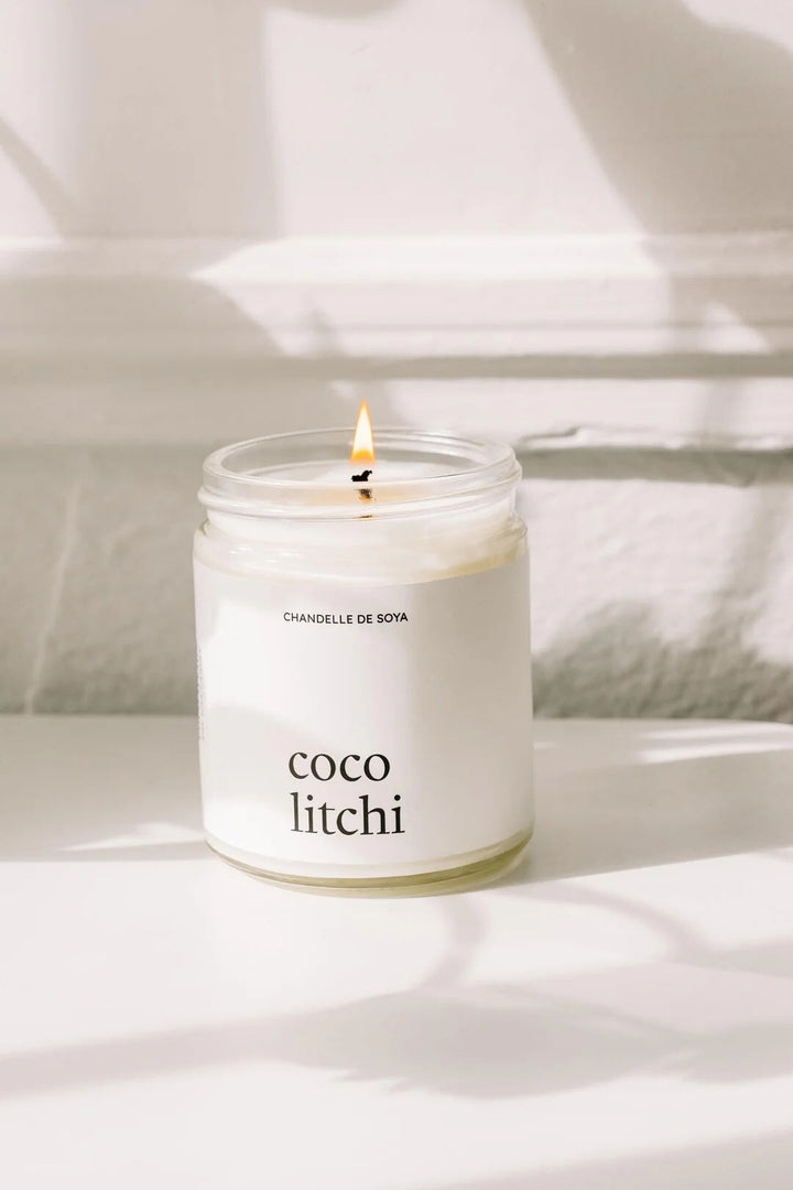 Chandelle de soya coco litchi marée chandelle Mlle et Coco
