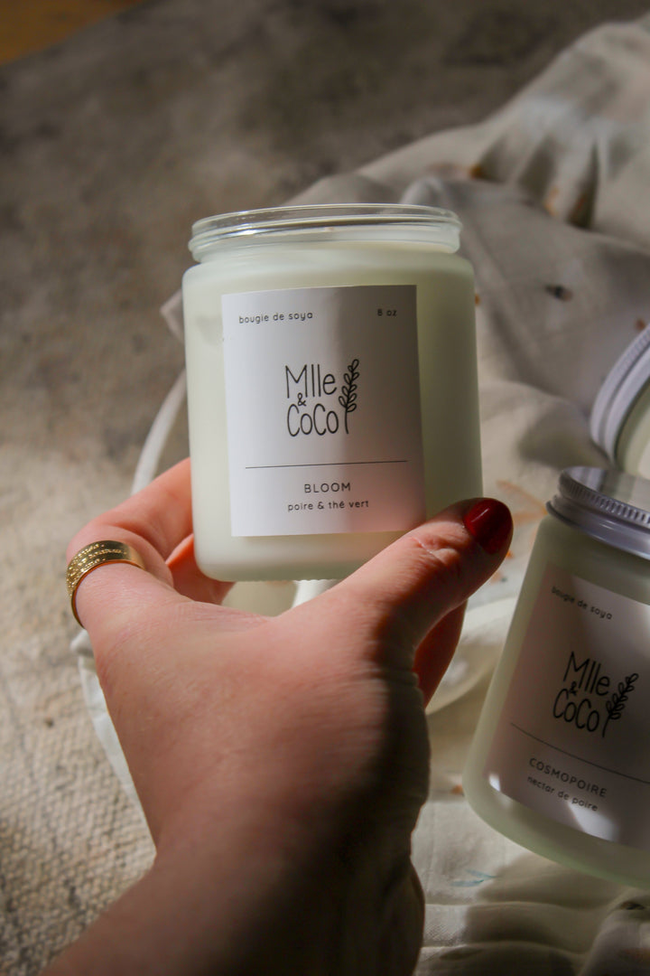 chandelle soya bloom poire the vert Mlle et Coco
