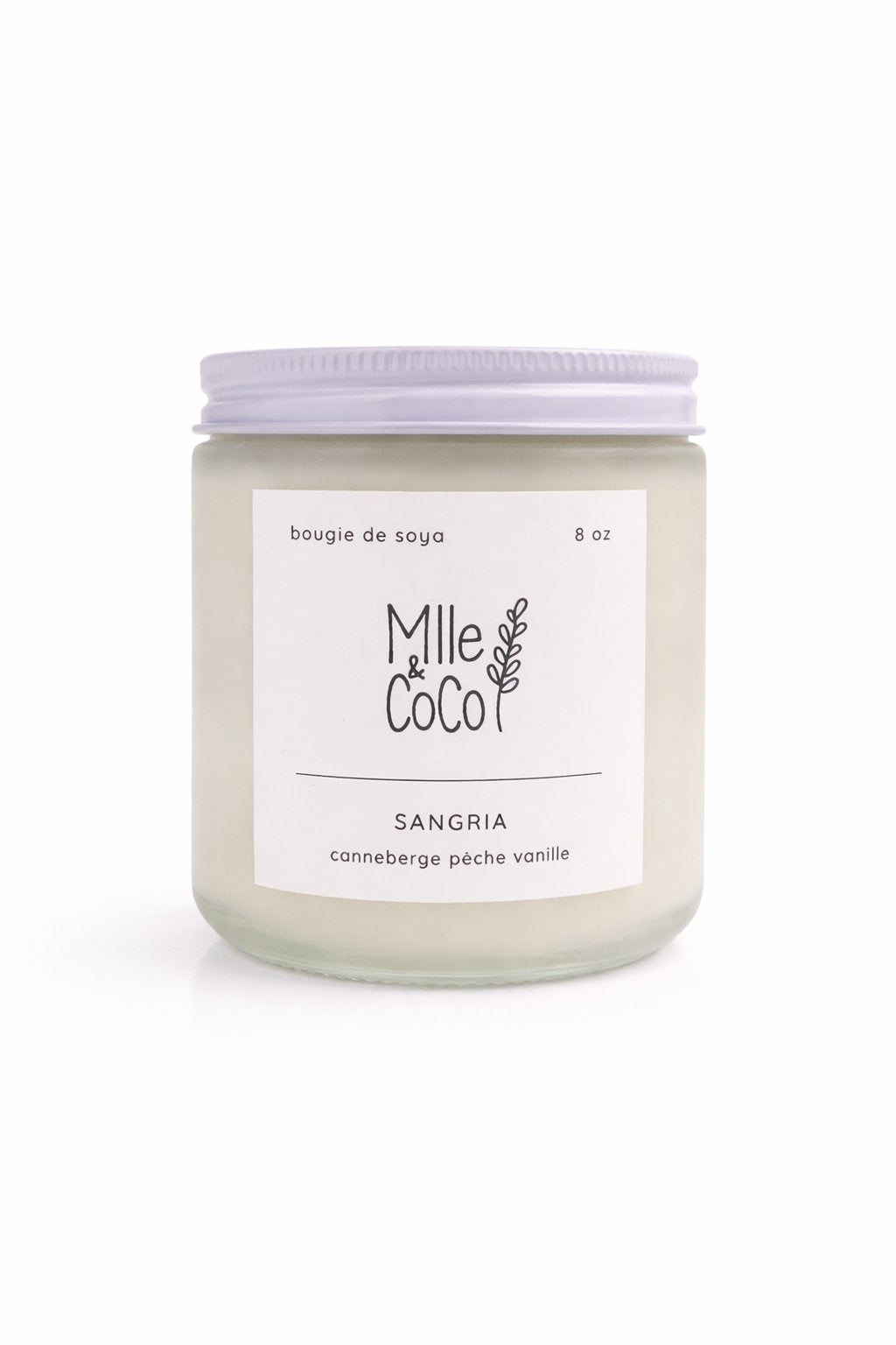 chandelle soya sangria canneberge pêche vanille Mlle et Coco
