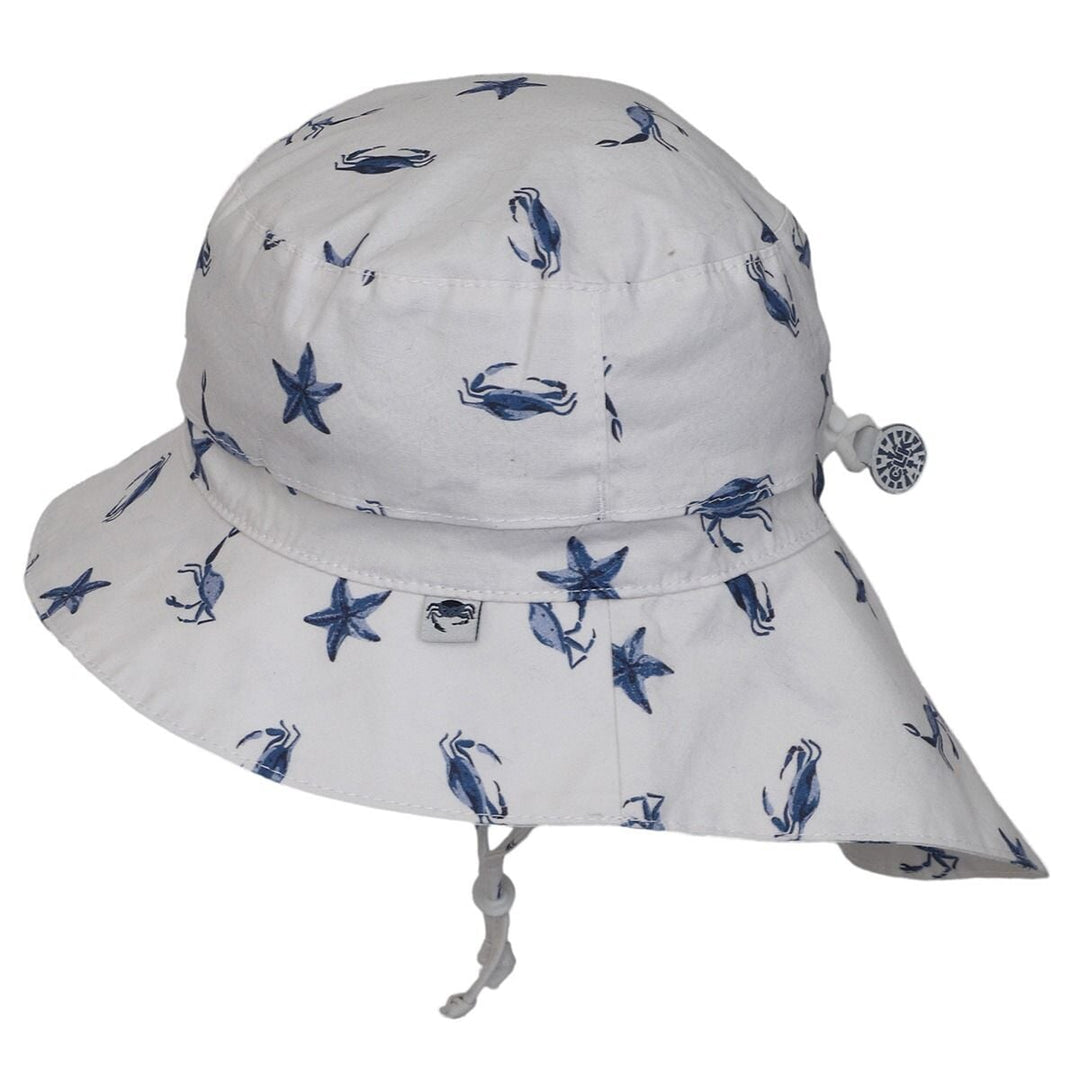 Chapeau de soleil UV blanc motif crabes Calikids Mlle et Coco
