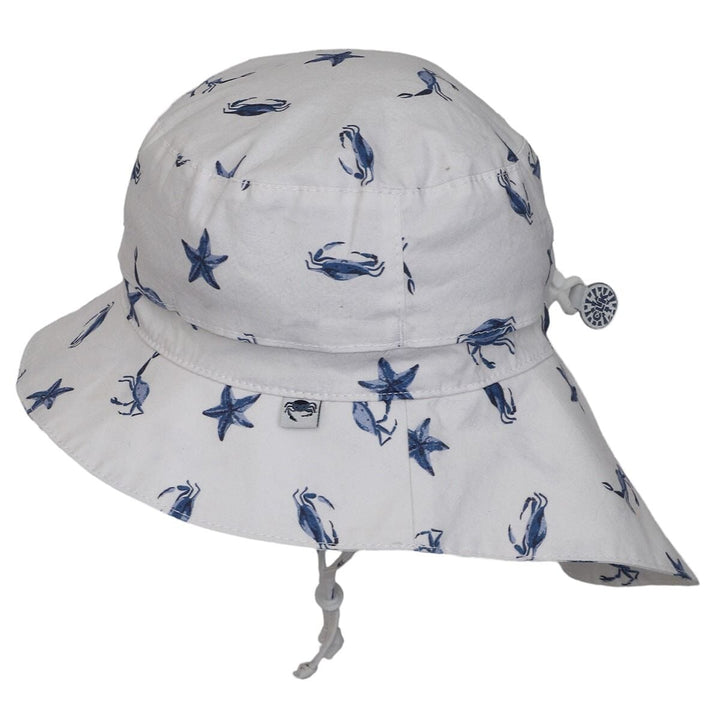 Chapeau de soleil UV blanc motif crabes Calikids Mlle et Coco