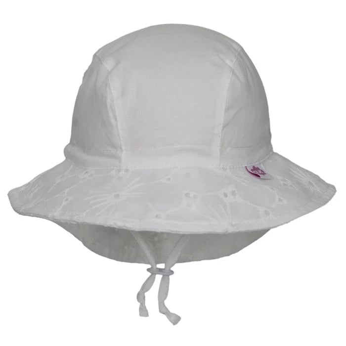 Chapeau de soleil coton dentelle blanc Calikids Mlle et Coco