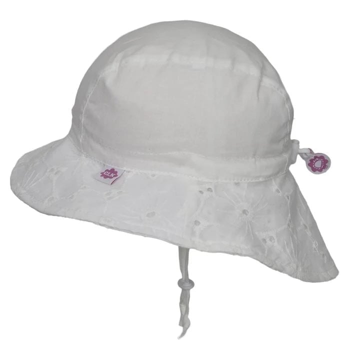 Chapeau de soleil coton dentelle blanc Calikids Mlle et Coco