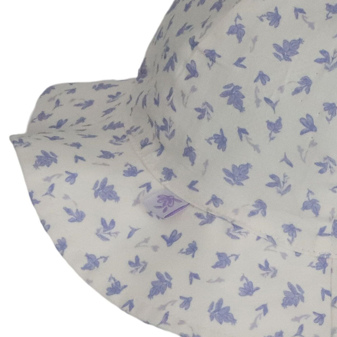 Chapeau de soleil UV blanc motif fleurs Calikids Mlle et Coco 