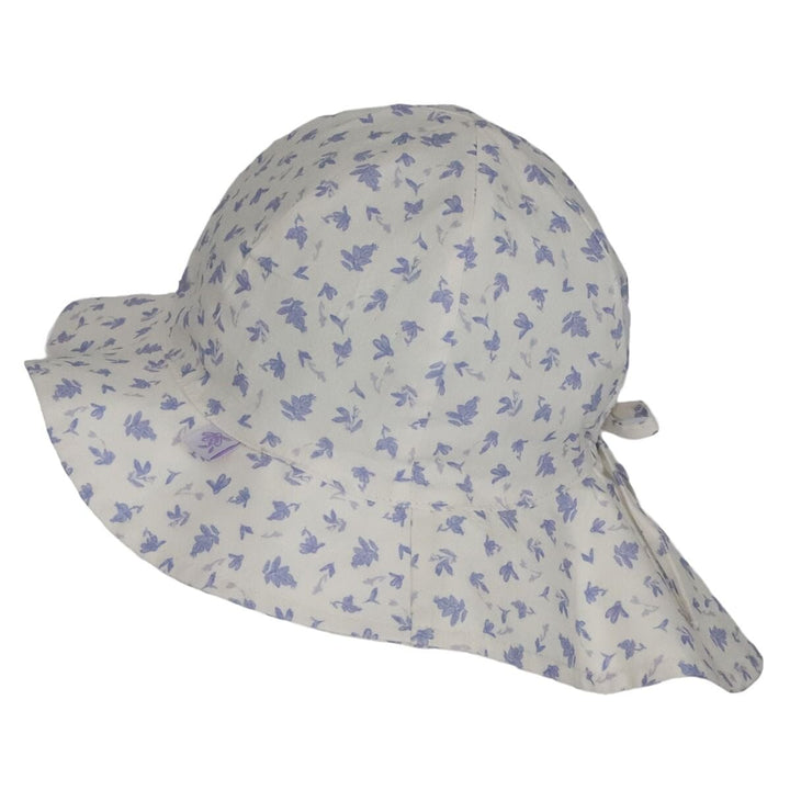 Chapeau de soleil UV blanc motif fleurs Calikids Mlle et Coco 