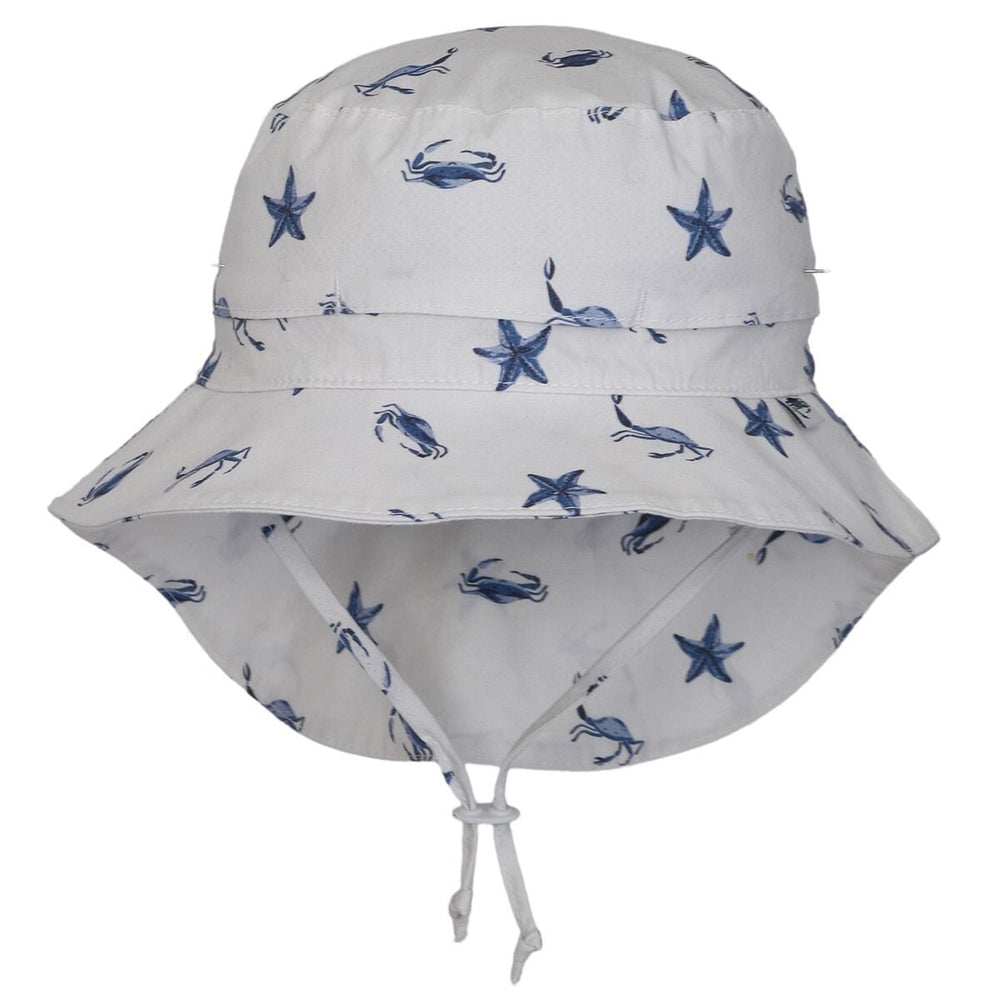 Chapeau de soleil UV blanc motif crabes Calikids Mlle et Coco