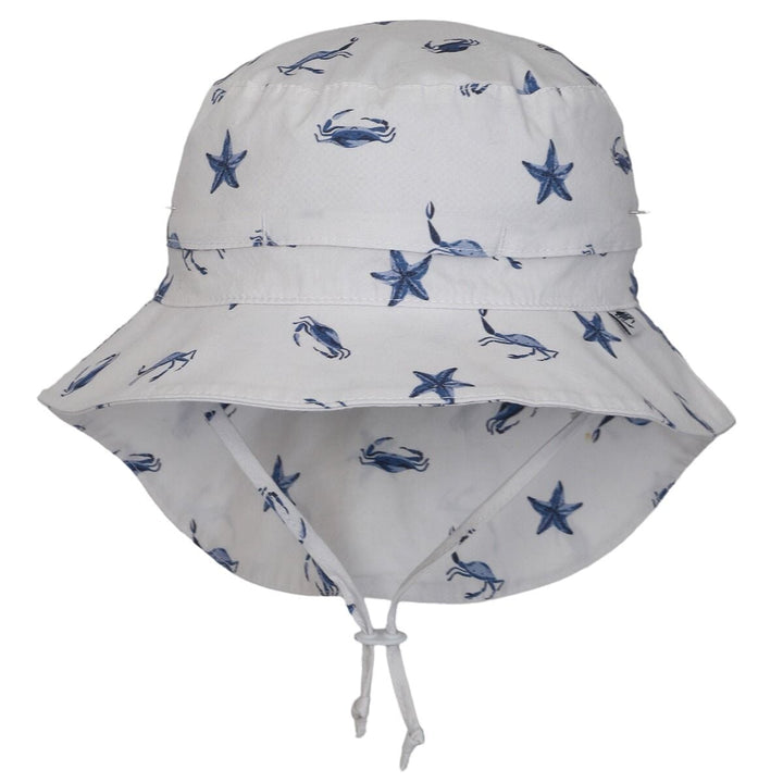 Chapeau de soleil UV blanc motif crabes Calikids Mlle et Coco