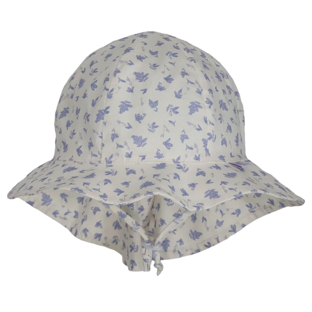 Chapeau de soleil UV blanc motif fleurs Calikids Mlle et Coco 