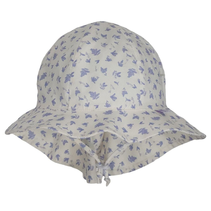 Chapeau de soleil UV blanc motif fleurs Calikids Mlle et Coco 