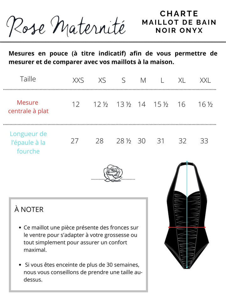 maillot de bain noir Rose maternité maman femme compagnie québécoise