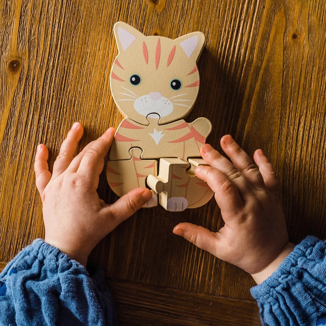 Puzzle mini 4 morceaux chat Orange Tree Toys Mlle et Coco