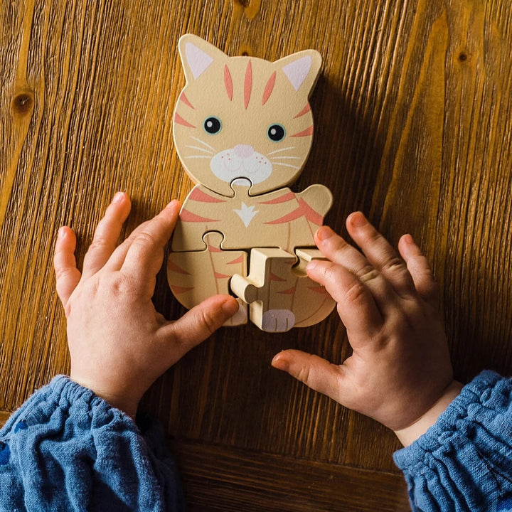 Puzzle mini 4 morceaux chat Orange Tree Toys Mlle et Coco
