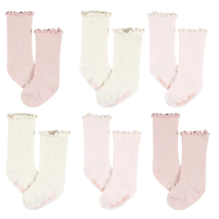 Lot de 6 paires de chaussettes pour bébé rose Just Born Mlle et Coco