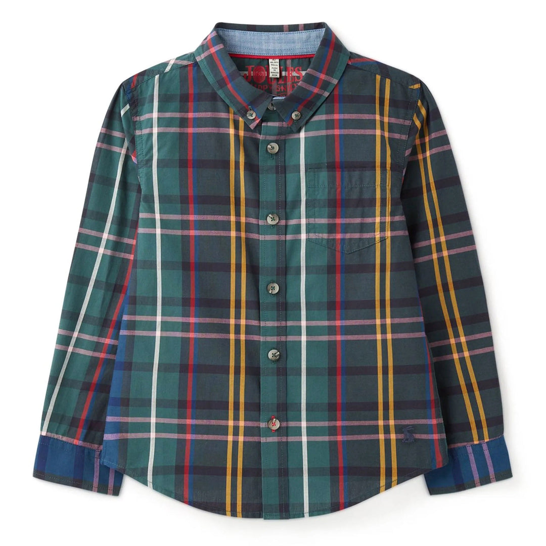 chemise carotté vert bleu jaune vêtement enfant garçon