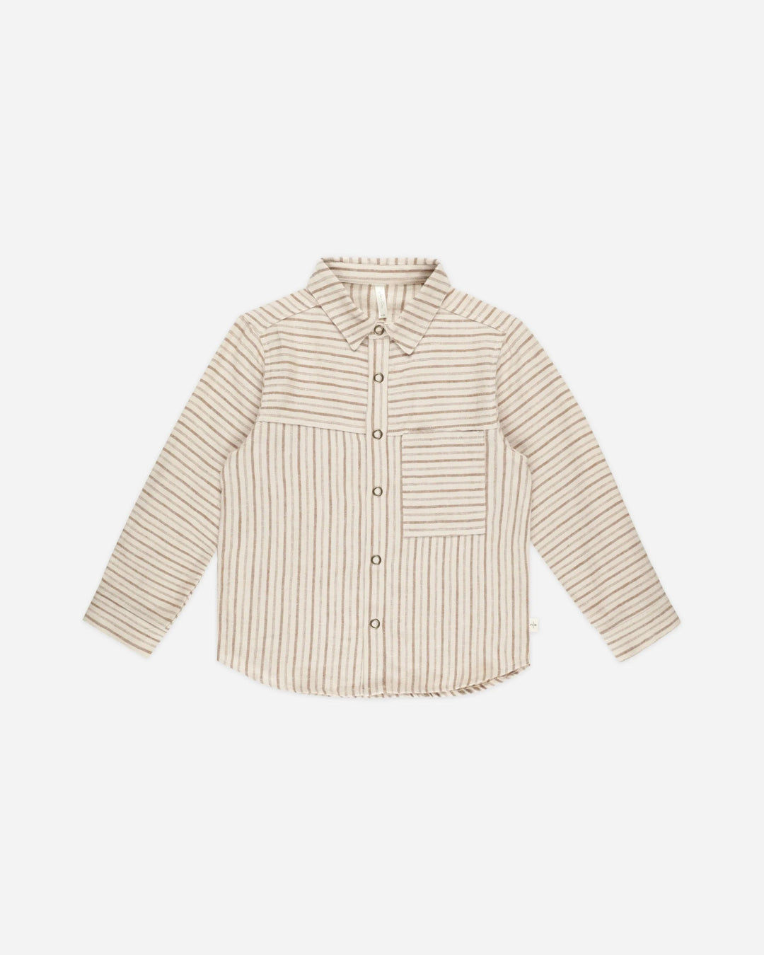 chemise manches longues rayés beige moka Rylee + Cru