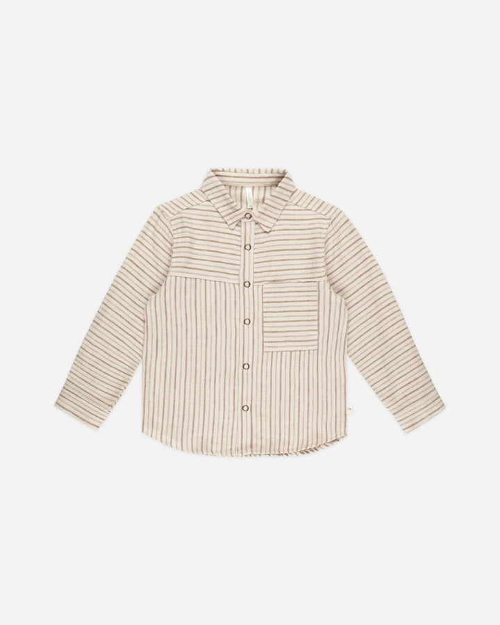 chemise manches longues rayés beige moka Rylee + Cru