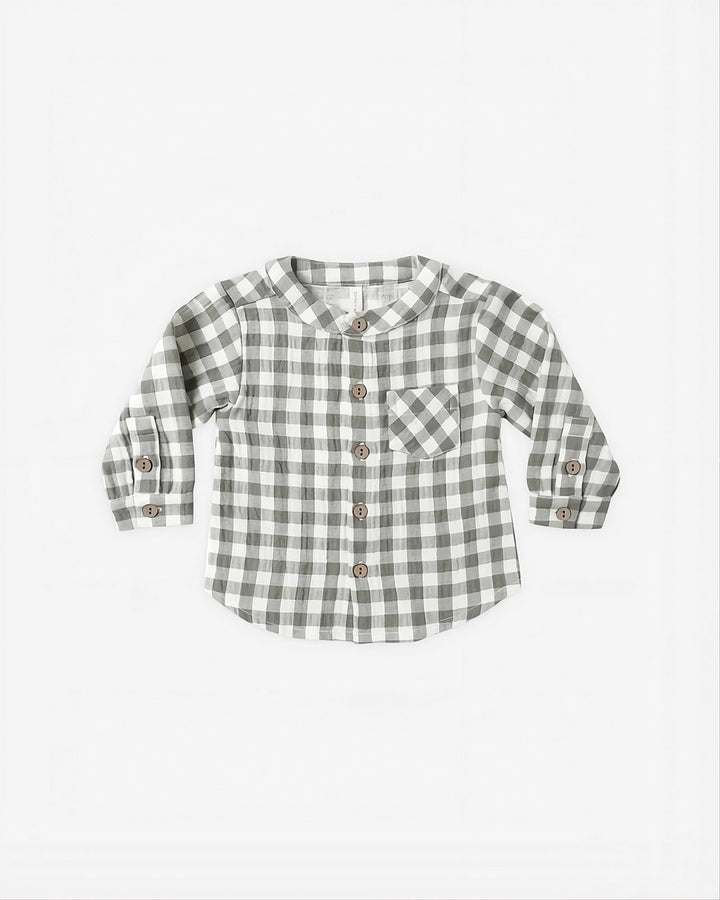Chemise Carreaux sauge et crème Quincy Mae Mlle et Coco