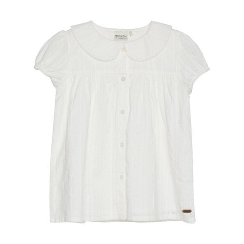 chemisier blanc Minymo fille Col Claudine Mlle et Coco
